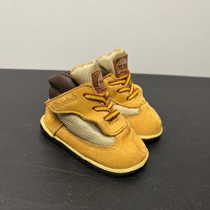 Timberland Infant Baby Toddler Boots Tan Brown Lace Up Hook Loop Sz 2